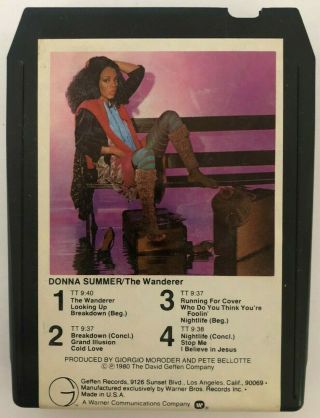 Donna Summer The Wanderer Rare Gef W8 2000 Geffen Records 8 Track Tape