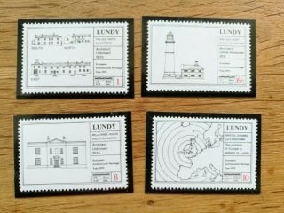 Lundy Set Of Stamps,  European Architectural Heritage Year 1975,  Rare