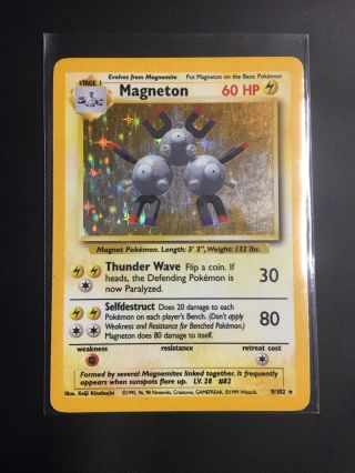 Pokémon Tcg - Magneton - Base Set 9/102 Holo Rare