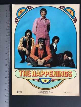 The Happenings Rare 1967 11x14.  5” Promo Poster Ad
