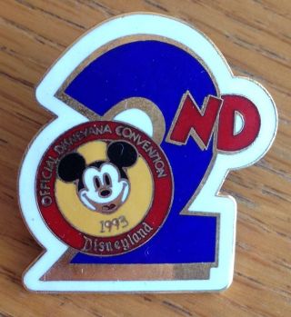 Disney 1993 Official 2nd Disneyana Convention Pin Badge Rare Top Quality (d1)