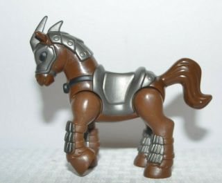 Euc 2011 Fisher Price Imaginext Knight Sir Angus Brown Silver Armor Horse Rare