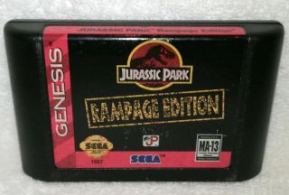 Sega Genesis Jurassic Park Rampage Edition Video Game Rare Cartridge