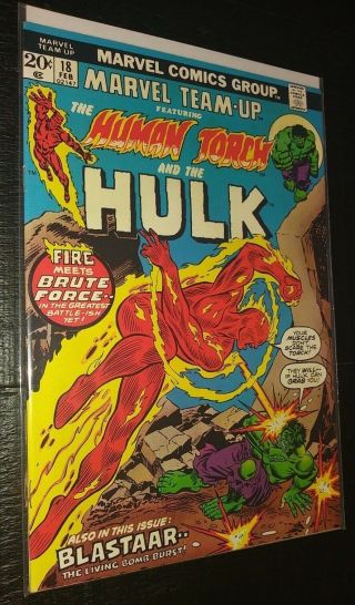 1974 Marvel Team Up The Human Torch & The Hulk 18 Comic Book Bag/board Rare