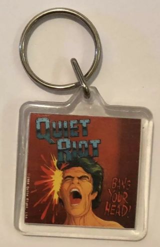 Rare Quiet Riot Bang Your Head 1984 Vintage Rock N Roll Music Keychain
