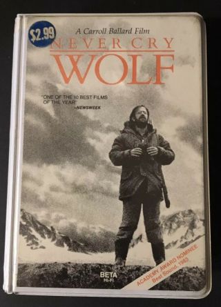 Vintage 1980’s Never Cry Wolf Betamax Cassette Movie Beta Video Rare