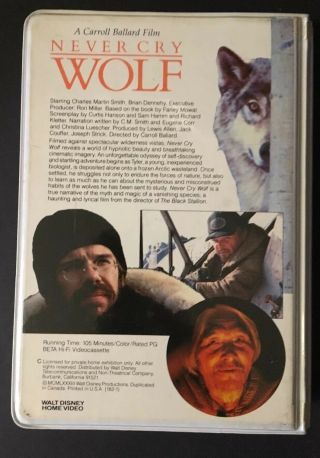 Vintage 1980’s Never Cry Wolf Betamax Cassette Movie Beta Video RARE 2