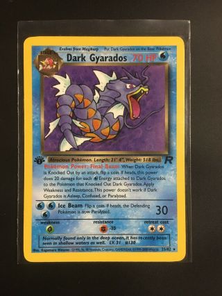 Pokémon Tcg - Dark Gyarados 1st Edition - Team Rocket Set 25/82 Non Holo Rare