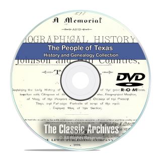 Texas Tx,  People Cities Towns History And Genealogy 253 Rare Books Dvd Cd B17