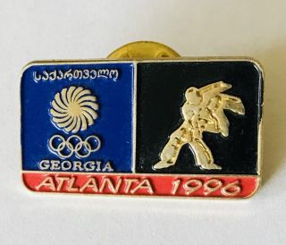 Georgia Atlanta 1996 Olympic Games Wrestling Judo Pin Badge Rare (e10)