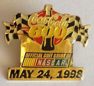 Cocacola 600 Nascar 1988 Motor Racing Advertising Pin Badge Rare Authentic (e4)