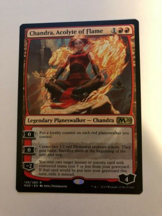 Magic The Gathering - Chandra,  Acolyte Of Flame (core Set 2020 Rare),  Nm