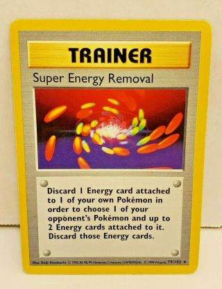 Energy Removal 79/102 Pokemon Base Shadowless Rare Card G - Ex Best Photos