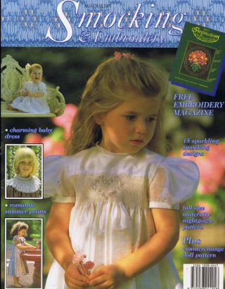 Rare Vintage 23 Australian Smocking & Embroidery Sewing Patterns Mag