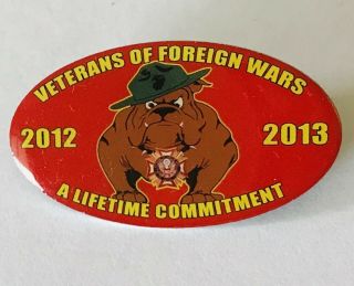 Bulldog Veterans Of Foreign Wars 2013 Vfw Military Pin Badge Rare Vintage (f5)