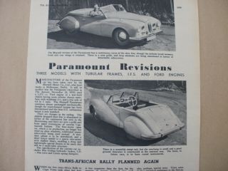 Paramount Revisions.  1951 Artical.  Rare Car.  Or.  Cooper Streamliner
