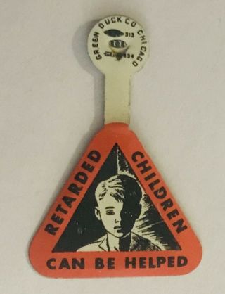 Retarded Children Can Be Helped Antique Charity Pin Badge Rare Vintage (r1)