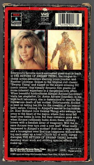 The Return of Swamp Thing (VHS) RARE&HTF HEATHER LOCKLEAR GOOD COND,  FREESHIPPING 2