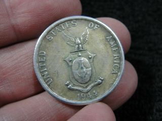 Rare Us Philippines 1944 S 50 Centavos Silver Coin Fifty Cents