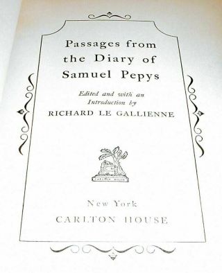 Diary of Samuel Pepys - - Rare Vintage Book - - Binding - - Mid - 20th C. 3