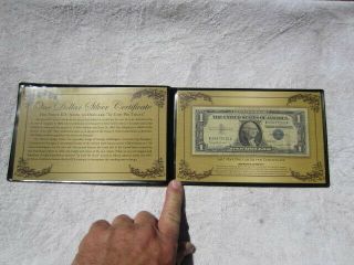 1957 B Star Note $1 One Dollar Silver Certificate Rare Blue Seal In Portfolio