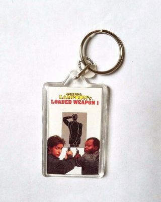 Rare 1993 Loaded Weapon 1 Movie Promo Keychain - Samuel L Jackson One Lethal
