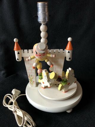 Vintage Underworks Nursery Lamp Humpty Dumpty With Carousel - Rare