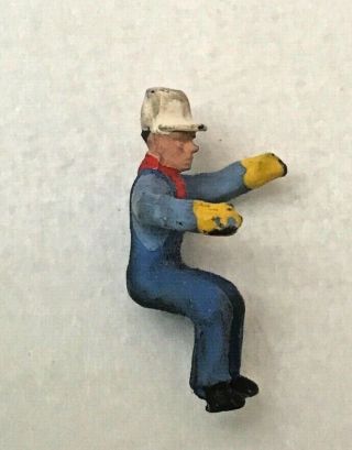 Vintage 200 Seated Engineer Metal Figurine For Ho Train With Package - Rare