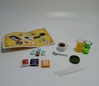 RARE Re - ment Dollhouse Everyone at the Family Restaurant 7 Miniature Drinks 2