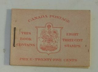 Rare Hrh King George Vi Canadian Stamp Booklet 3 Cents - Complete -