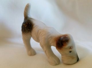 Rare Vintage Porcelain Terrier Dog Figurine Made In Japan