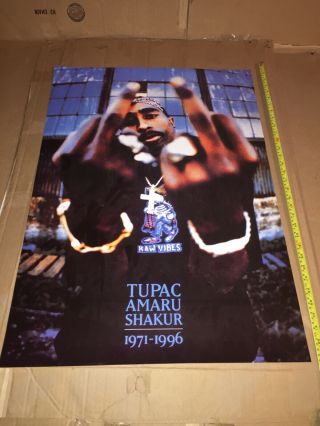 Rare Vintage Tupac Shakur Music Poster 23.  5 X 33 Printed In England 449