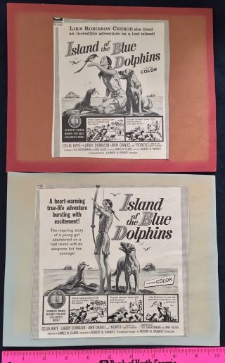 Rare " Island Of The Blue Dolphins " Pr Ads