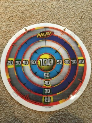 Rare Nerf Dart Bullseye Wall Hanging Target - 2 Games (doubled Sided)