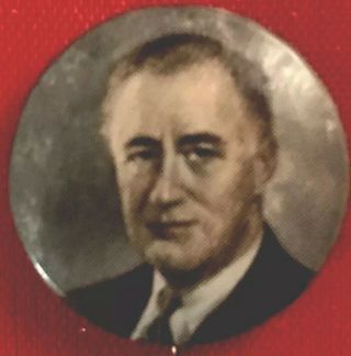Rare Fdr Political Pinback Franklin D Roosevelt Pin Campaign Advertising Button
