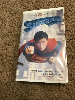 Superman The Movie Vhs Christopher Reeve Rare Clamshell