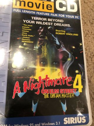 A Nightmare on Elm Street PC CD - ROM Movie CD Windows 95 & 3.  1 Sirius HTF RARE 2
