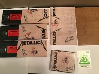 1993 Metallica Live Shit Binge & Purge Box - Set: 3 - Vhs,  And 3 Cd Vintage Rare
