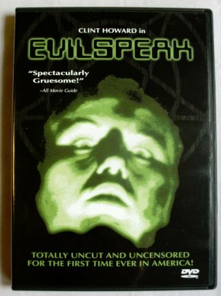 Evilspeak Dvd 2006 Anchor Bay Clint Howard,  R.  G.  Armstrong Oop Rare Horror