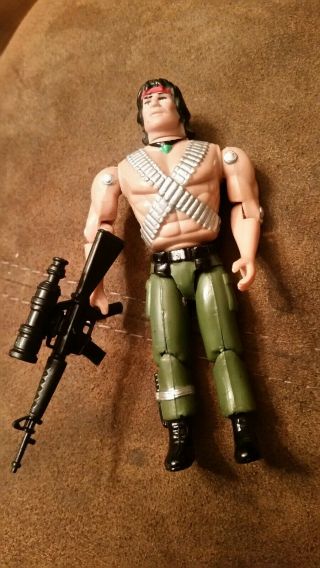 Vintage Rambo Action Figure 1984 Carolco W/rifle/weapon Rare