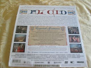 El Cid - Laserdisc Vintage Rare Laser Disc Action Drama Charlton Heston 2