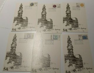 1990 1st Postage Stamp The Sydney Gpo 41c Stamp Maxi Card Set Of 6 - Rare