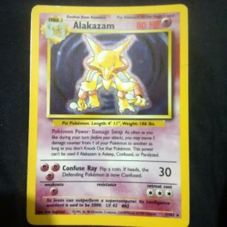 Pokemon Tcg: " Alakazam " Holo Rare Hp (base Set 1/102)