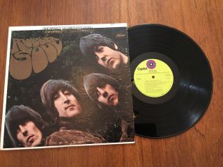The Beatles Rubber Soul Lp Rare Lime Green Label Vg/vg,  Rock Vinyl