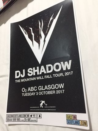 Dj Shadow - Rare Gig Poster,  Glasgow - October 2017