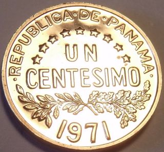 Panama Centesimo,  1971 Rare Proof Only 11,  000 Minted Uracca