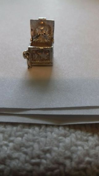 Vintage rare silver opening Jack in the Box charm 2