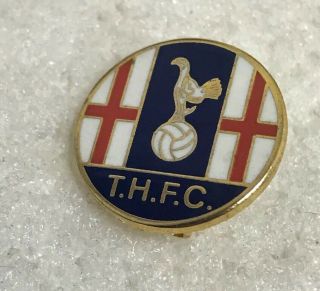 Very Rare Tottenham Spurs Supporter Enamel Badge - Smart Patriotic Design