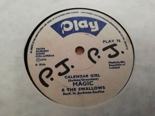Magic & The Swallows Calendar Girl Rare 7 " Single Irish Press 1974
