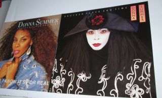 rare 1989 set of 2 DONNA SUMMER another place and time PROMO ONLY FLAT poster 2